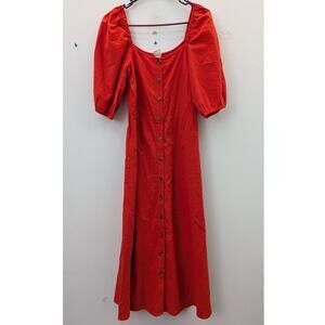 H&M puff sleeve midi dress